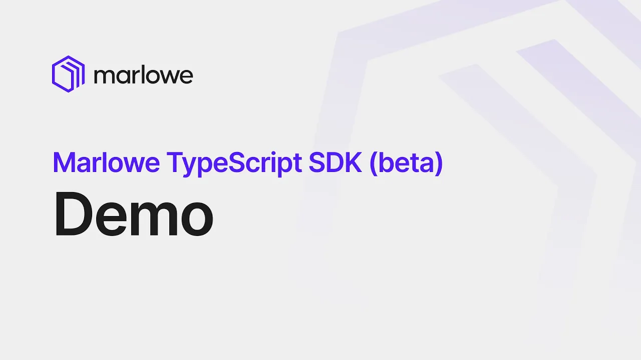 Marlowe TypeScript SDK demo (beta)