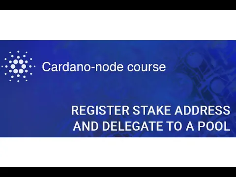 Node course | Register stake address and delegate to a stake pool