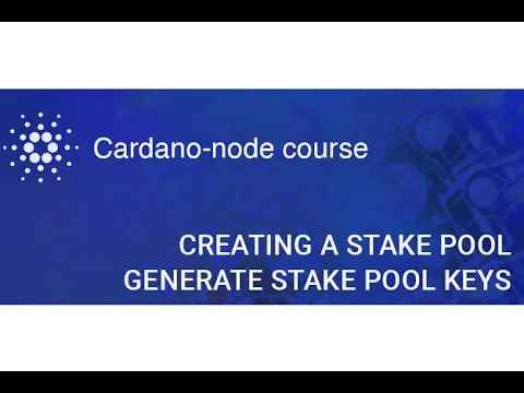 Node course | Stake pool, generate stake pool keys