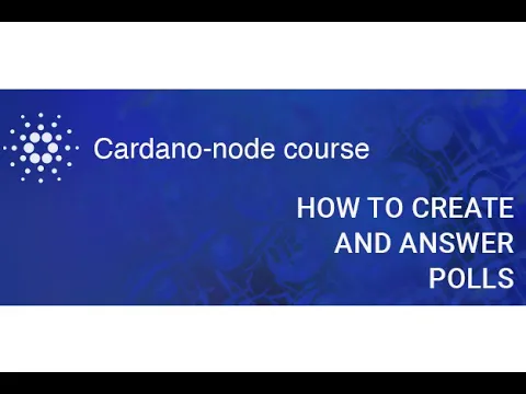 Cardano-node course | How to create and answer polls using the cardano-cli